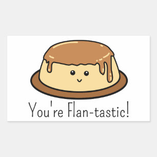 Je bent Flan-tastic Food Pun Rechthoekige Sticker