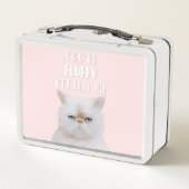 Je bent Fluffy Kitten me Quote Funny White Pink Ca (Achterkant)