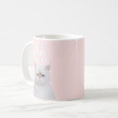 Je bent Fluffy Kitten me Quote Funny White Pink Ca Koffiemok (Voorkant links)