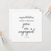 Je bent geëngageerd gefeliciteerd Verloving Kaart (Voorkant / Achterkant in situ)