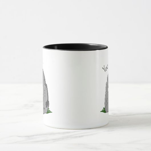 Je bent gek! Funny Grey Cartoon Stone Mok (Midden)