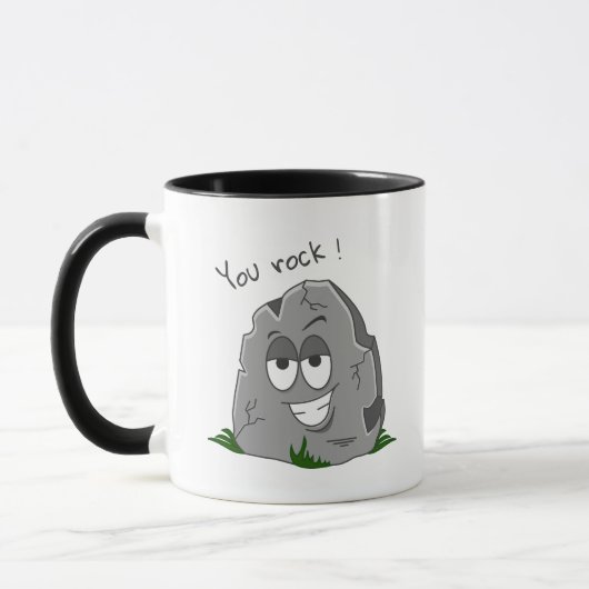Je bent gek! Funny Grey Cartoon Stone Mok (Links)