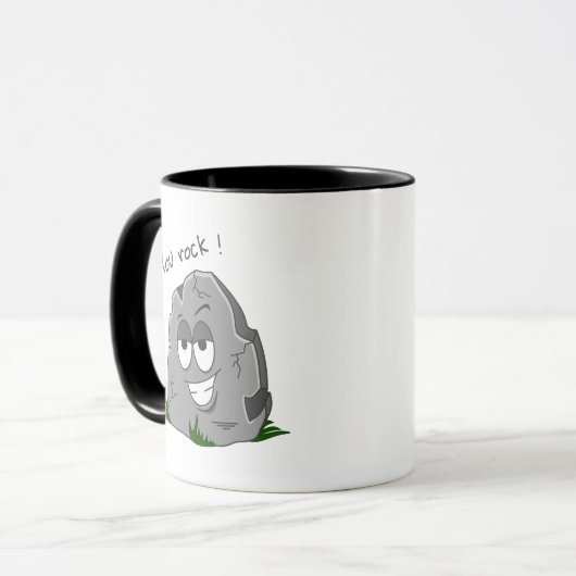 Je bent gek! Funny Grey Cartoon Stone Mok (Voorkant links)