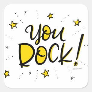 Je bent gek, met de hand geschreven vierkante sticker