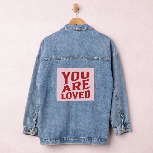 Je bent geliefd denim jas voor Valentijnsdag Denim Jacket (Hangar)