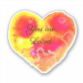 Je bent geliefd hart sticker (Voorkant)