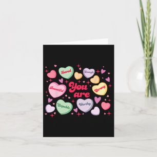 Je Bent Geliefd Waardig Genoeg Candy Heart Leraar Kaart