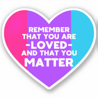 Je bent geliefd You matter (Androgyne vlag hart) Sticker