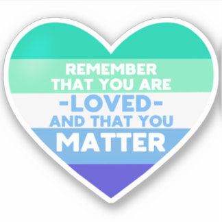 Je bent geliefd You matter (Gay man vlag hart) Sticker