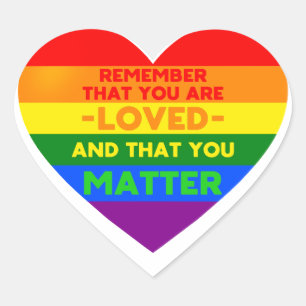 Je bent geliefd You matter (LGBT-vlaghart) Hart Sticker