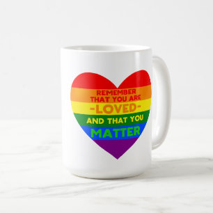 Je bent geliefd You matter (LGBT-vlaghart) Koffiemok