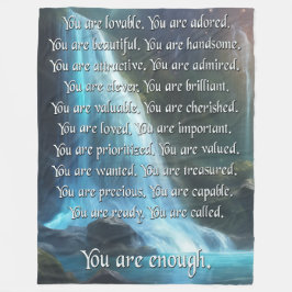 Je bent genoeg - fleece deken