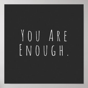 JE BENT GENOEG   Inspirerend Word Art Graphic Poster