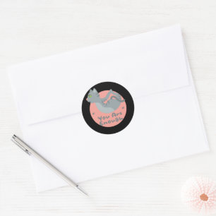 Je bent genoeg Kawaii grijze kat die yoga oefent Ronde Sticker
