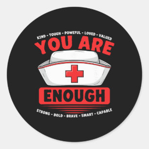 Je Bent Genoeg Mentale Gezondheid Bewustzijn Ziekt Ronde Sticker