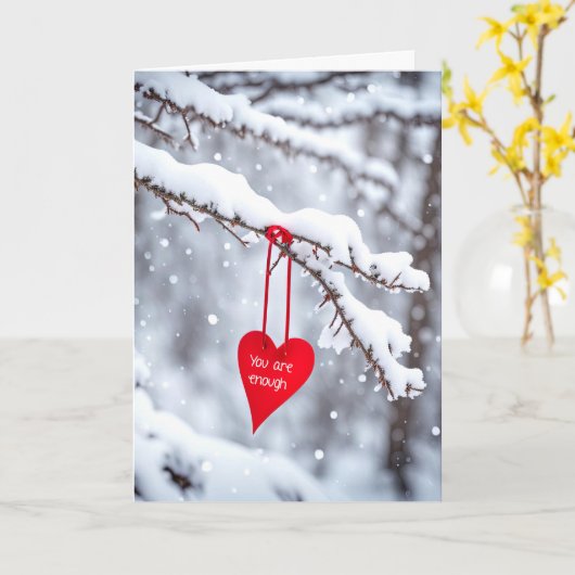 Je bent genoeg rood hart kaart (Gele Bloem)