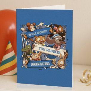 Je bent geslaagd! Funny Animal Sports Fans Sjaal C Kaart