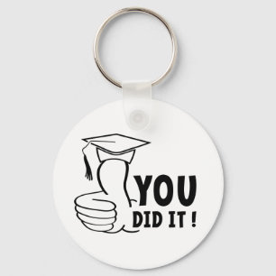 Je bent geslaagd of je hebt het gehaald, diploma sleutelhanger