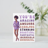 Je bent geweldig, geweldige, fantastisch, verbluff briefkaart (Staand voorkant)