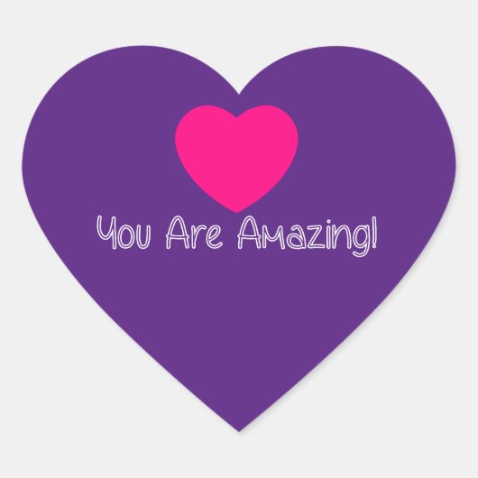 Je bent geweldig! hart sticker (Voorkant)