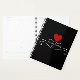 Je bent geweldig met rood hart planner