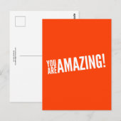 Je bent geweldig! Oranje en wit Briefkaart (Voorkant / Achterkant)