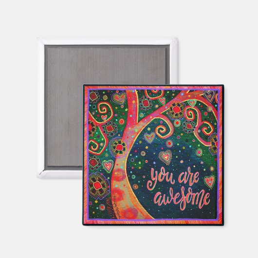 Je bent geweldig schattige grillige boom bloesem magneet (Voorkant / Achterkant)