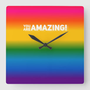 Je bent geweldig! vierkante klok