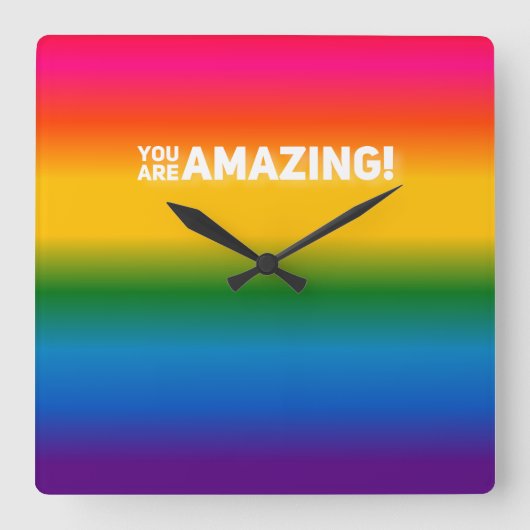 Je bent geweldig! vierkante klok (Voorkant)