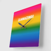 Je bent geweldig! vierkante klok (Hoek)