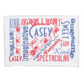 Je bent Geweldige! Rood wit en blauw, aangepast Kussensloop (Voorkant)