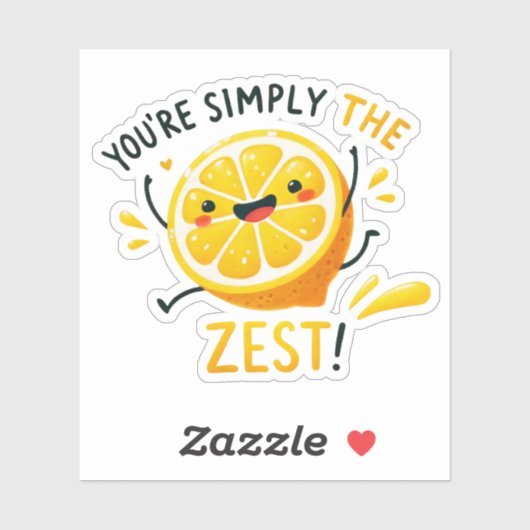 Je bent gewoon de Zest" - Vibrant Lemon Pun Sticker (Vel)