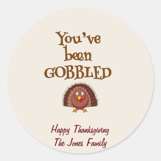 Je bent GOBBLED CadeauLabels geweest Ronde Sticker (Voorkant)
