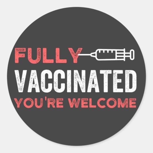 JE BENT GOED VACCINEERD RONDE STICKER (Voorkant)