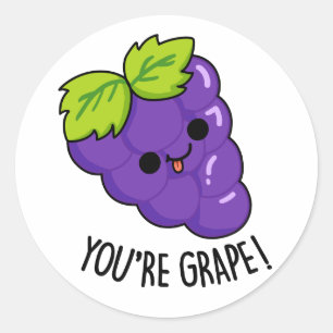 Je bent Grape Funny Fruit Pun Ronde Sticker