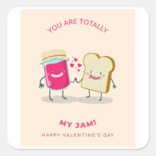 Je bent helemaal mijn jam Happy Valentijn Vierkante Sticker
