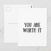 Je bent het waard briefkaart (Voorkant / Achterkant)