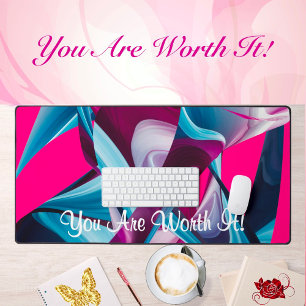 Je bent het waard om inspiratie roze Abstract Bureaumat