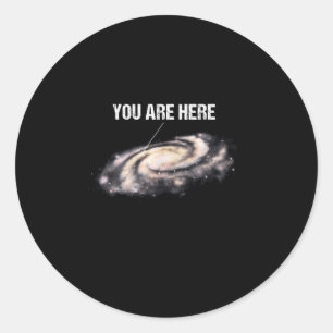 Je bent hier een melkweg universe Space Astronomie Ronde Sticker