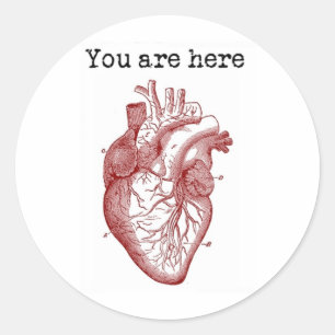 Je bent hier in mijn hart ronde sticker