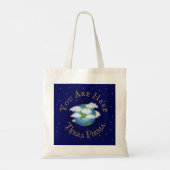 "Je bent hier - Terra Firma" Humoureuze Planet Ear Tote Bag (Achterkant)