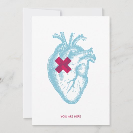 Je bent hier Valentijn platte Kaart (Voorkant)