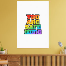 Je bent hier veilig - LGBT Veilige Ruimte Winkel Canvas Afdruk