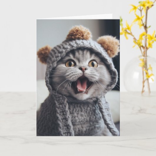 Je bent hoe oud? Verjaardag kat groet Kaart (Gele Bloem)