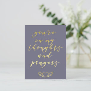 Je bent in mijn Gedachten & Gebed - Mauve & Gold Briefkaart
