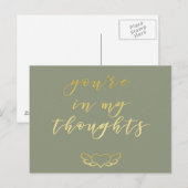 Je bent in mijn gedachten - Gouden borstel schrift Briefkaart (Voorkant / Achterkant)