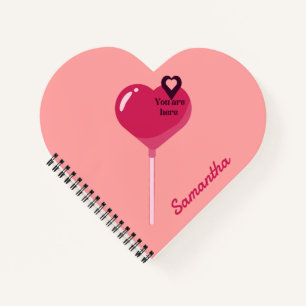 Je bent in mijn roze Lollypop Heart Love Notitieboek
