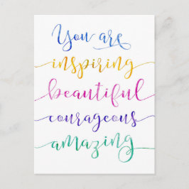 Je bent inspirerend Mooi moedig Briefkaart