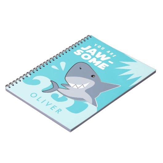Je bent Jawsome Shark Boys Custom Notitieboek (Linkerzijde)