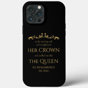 Je bent koningin Elegant Modern Typografie Black G iPhone 13 Pro Max Hoesje